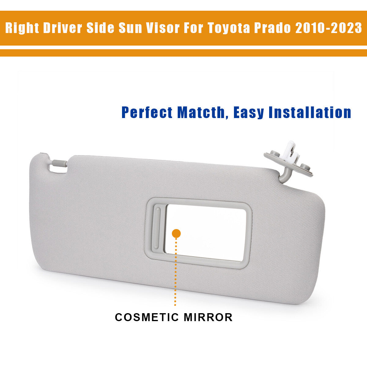 74310-35A91-B1 7431035A91B1 Gray Right Side Sun Visor for Toyota Prado 2010-2023