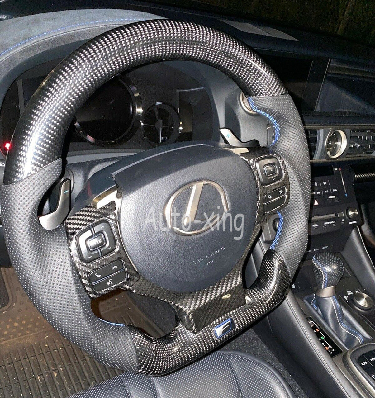 Heated Carbon Fiber Sport Bottom Customized Steering Wheel for Lexus IS 2015+