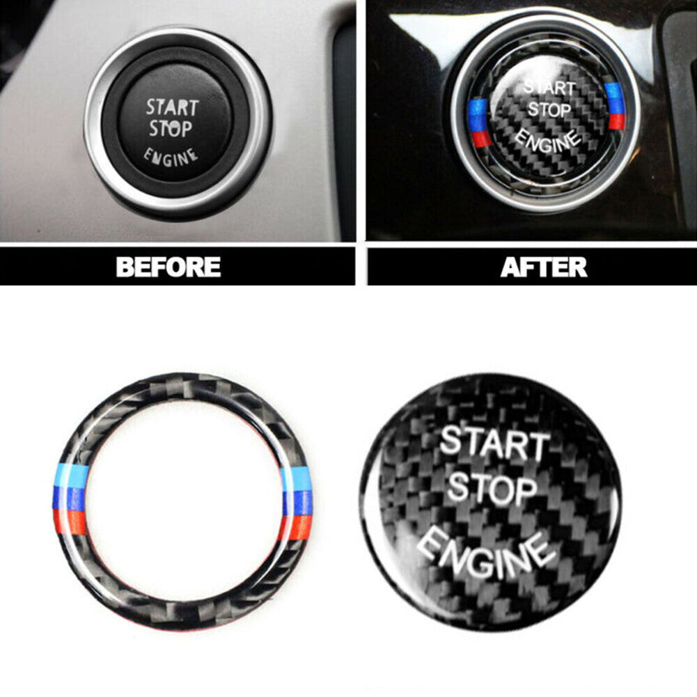 for BMW E90, E87 E60, E70 Z4 Carbon Fiber Engine Start Stop Switch Button Cover