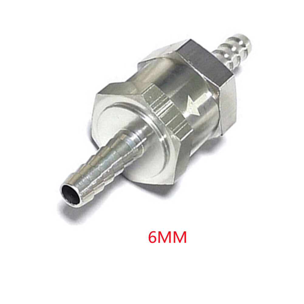 For Gas or Diesel fuel 6mm Silver 1x One way Check valve Non Return Inline