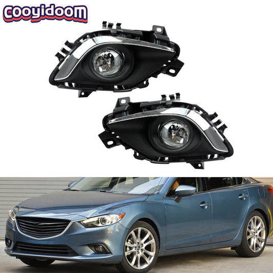 Set LED Daytime Running Lights Fog Lamps Bezel Wiring for Mazda 6 2014-2016
