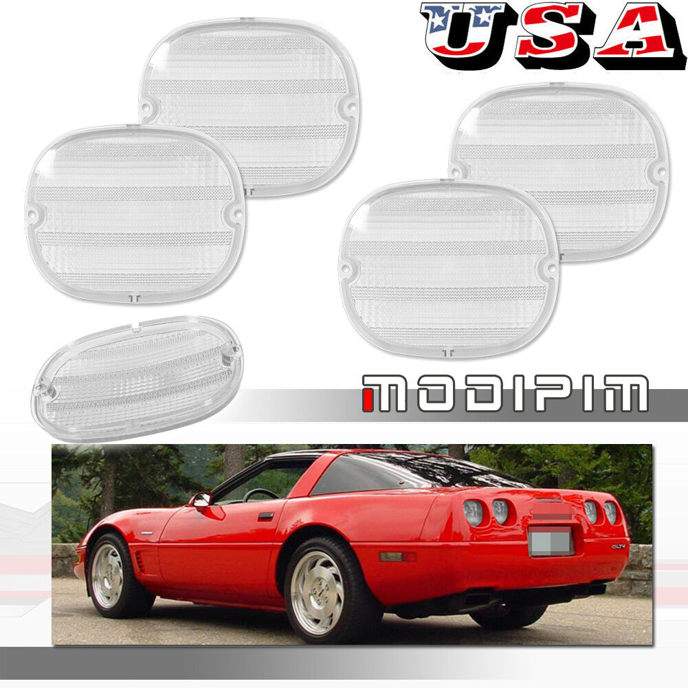 4-Piece Clear Lens Rear Light Reflector Housing Kit for 1990-1996 C4 for Corvette