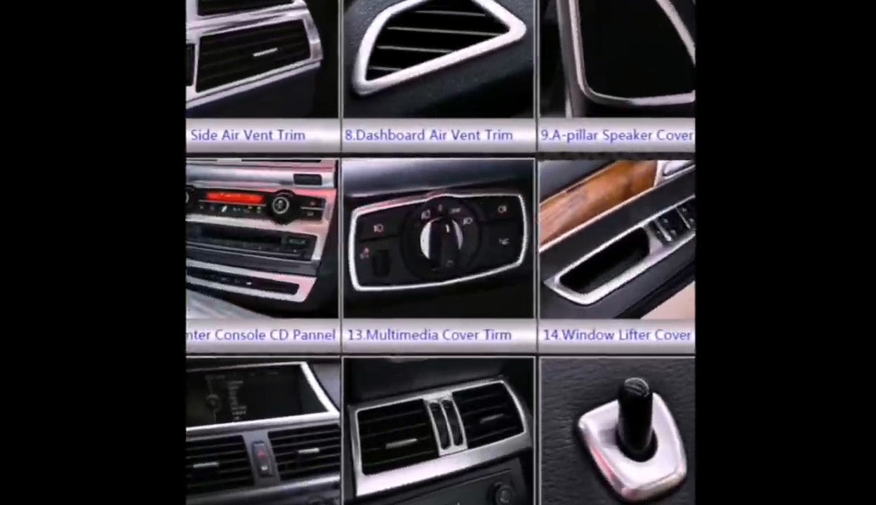Stainless for BMW X5 X6 E70 E71 E72 Car Rear for Seat AC Air Vent Outlet Cover Trims