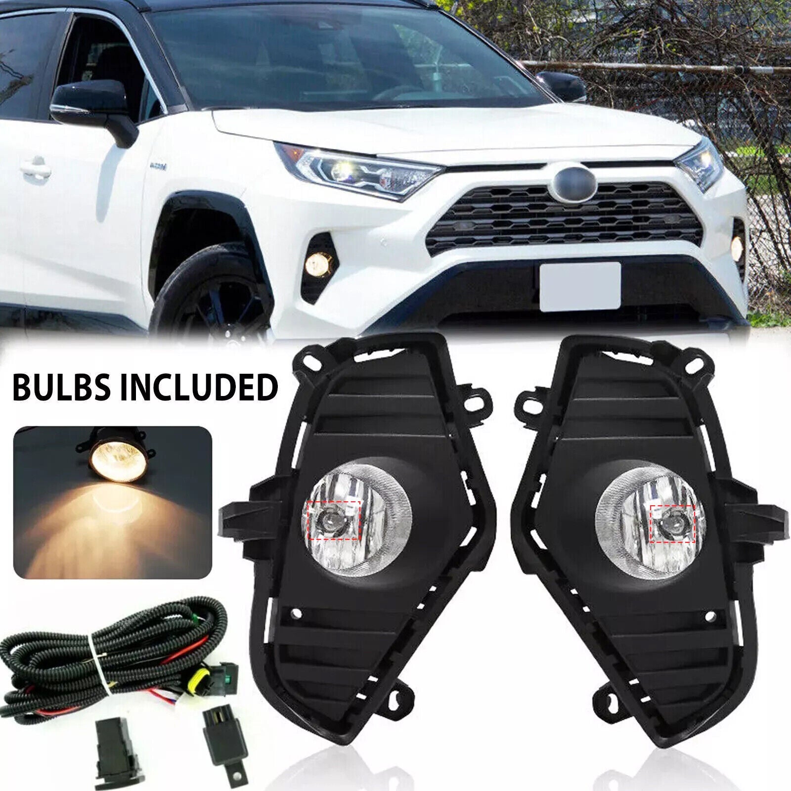 LHRH bumper fog light and driver's light wiring switch suitable for 2019-2024 for Toyota RAV4.