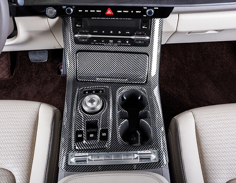 for Kia Carnival 2022-2023 carbon fiber Console Gear Shift Box Panel Frame Cover