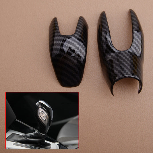 Gear Shift Knob Cover Trim Frame Fit for Ford Focus Automatic Carbon Fiber Look
