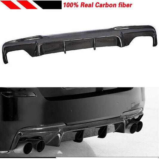 Carbon Look Rear Bumper Lip Diffuser for 2011-2016 for BMW 5 Series F10 F18 M Sport