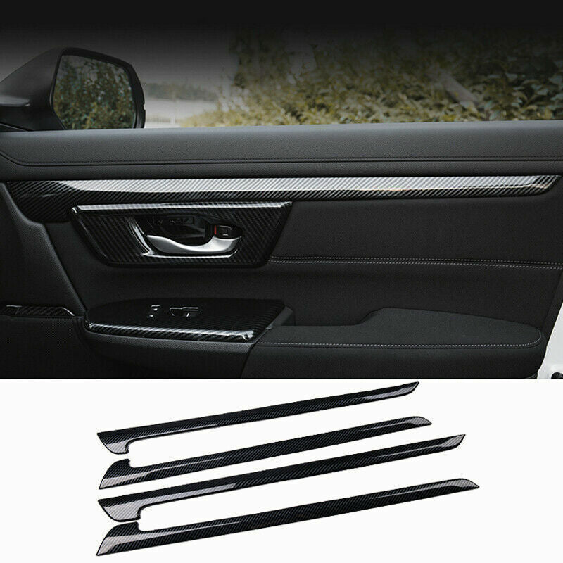 for Honda CRV CR-V 2017-2021 Carbon Fiber ABS Inner Door Panel Stripe Cover Trim