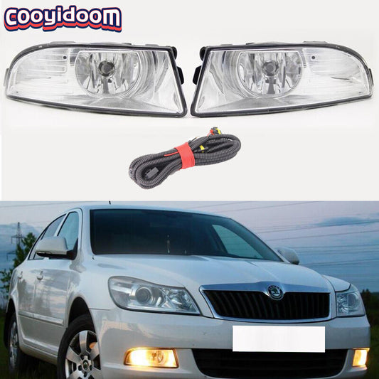 Suitable for 2009-13 for Skoda Octavia A5 A6 dual front bumper fog lights with bulbs and wiring harness.