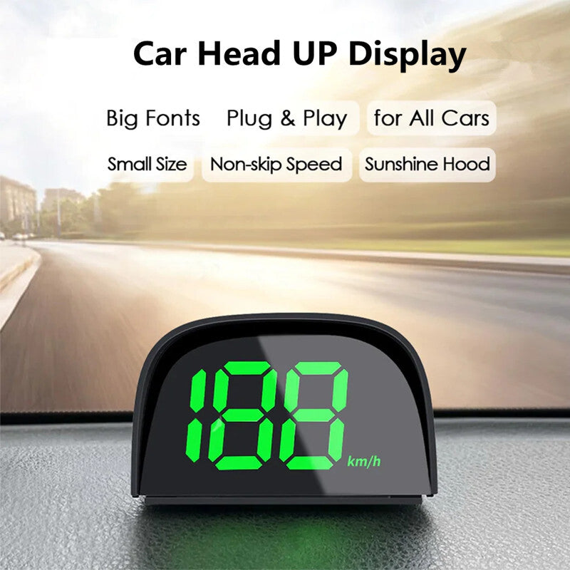 Car Green Font Speedometer HUD Display Digital Speed Alarm MPH Display Projector