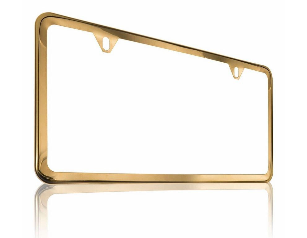 1 piece car license plate frame cover cap rear boot trunk gold suitable for Audi