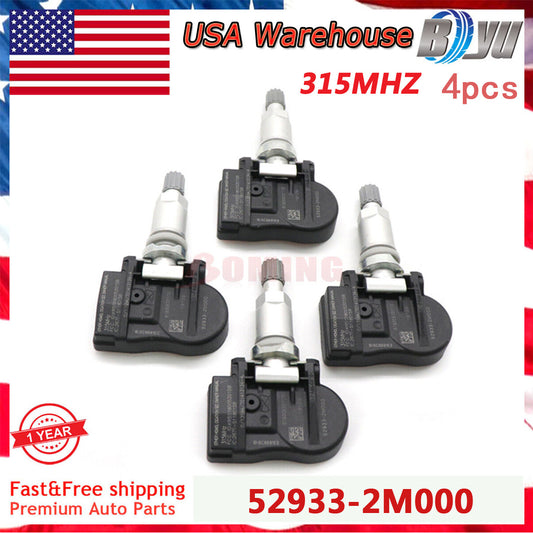 4Pcs 52933-2M000 TPMS Tire Pressure Sensor for Hyundai Accent Sonata for Kia Optima