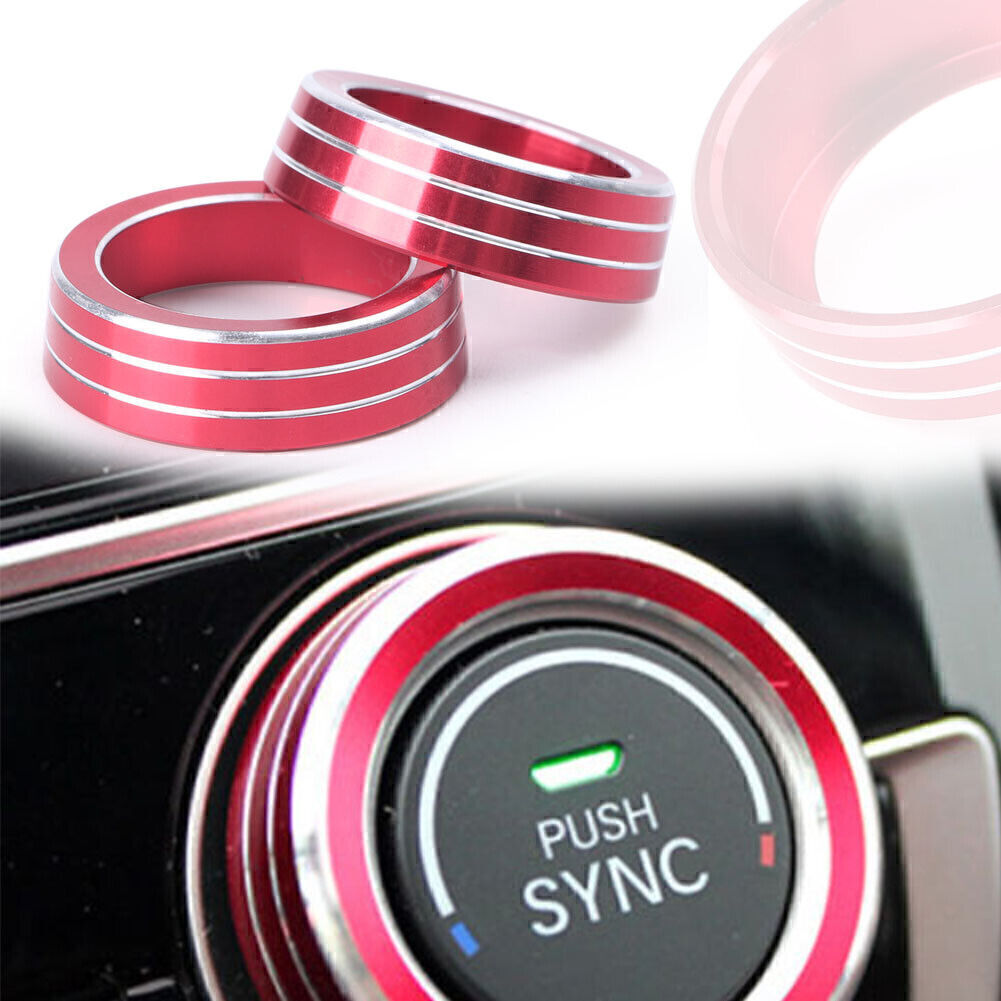 for Honda for Civic 2016-2017 2x Red AC Air-condition Control Switch Cover Ring