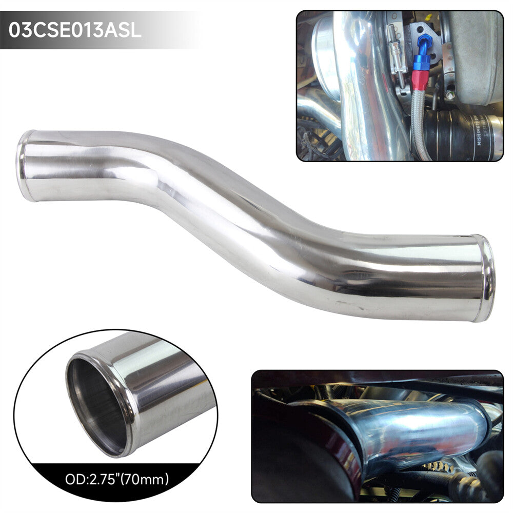 2.75 70mm 40 Deg Z / S Shape Aluminum Intercooler Intake Pipe Piping Tube Hose