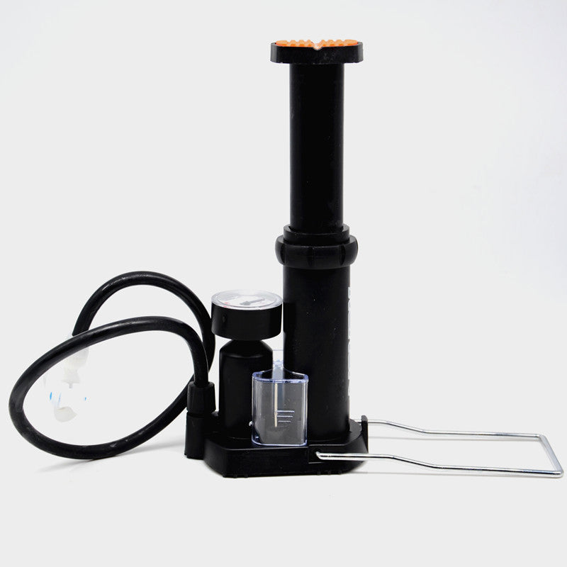 Motorcycle Foot Pedal Floor Pump Wheel Tire Tyre Inflator Pressure Gauge Tool