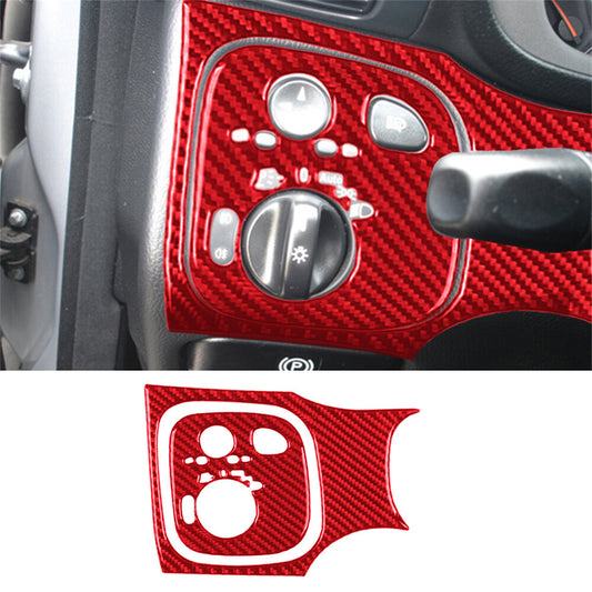 for Benz C Class W203 2005-07Red Carbon Fiber Inner Headlight Switch Button Trim