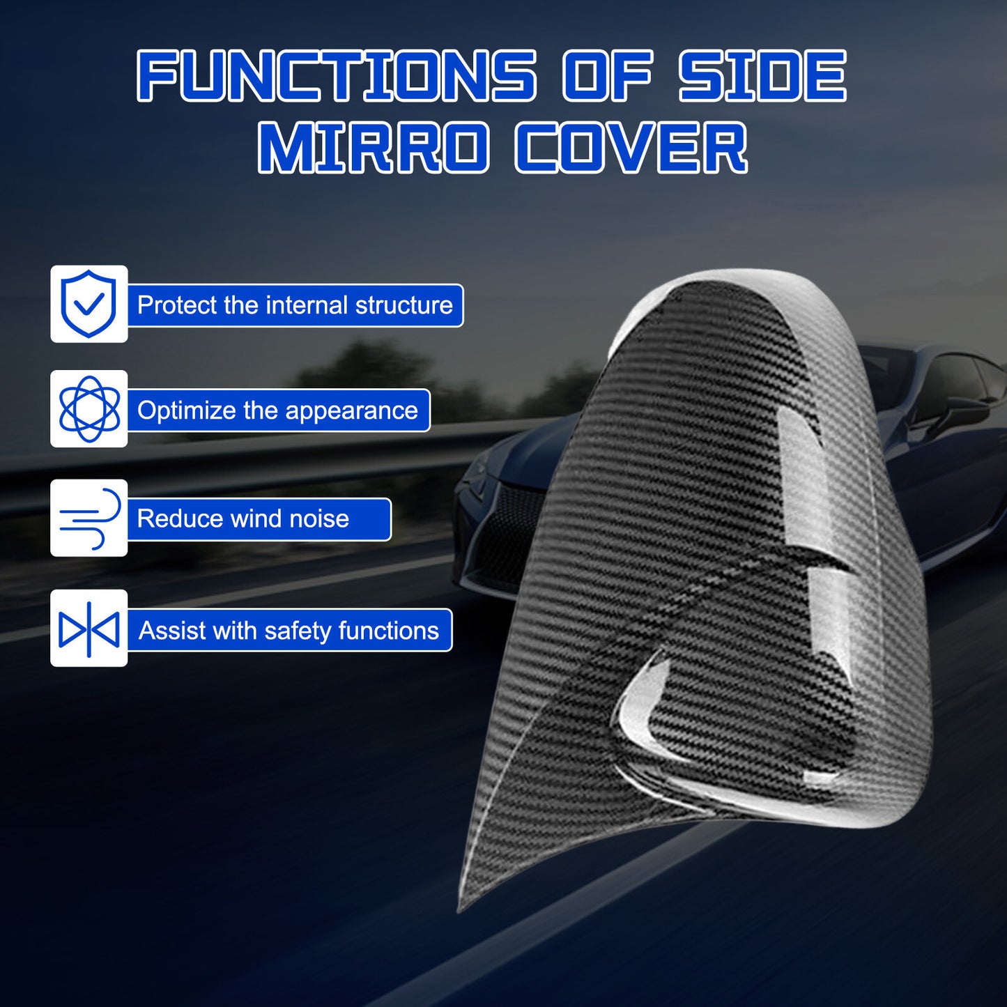 for VW for Golf MK7 MK7.5 2015-2021 Pearl White Car Side Mirror Cover Cap Replace