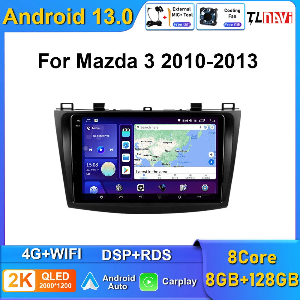 10-13 Car Radio for MAZDA 3 GPS Android Stereo Multimedia Player Carplay Screen