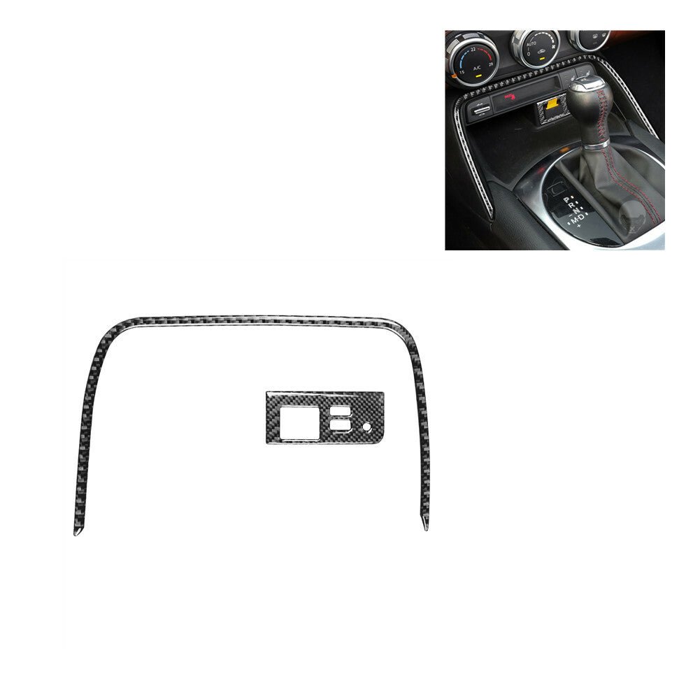 for Mazda MX-5 2016-2020 Carbon Fiber Interior AC Lower & USB Frame Cover Trim