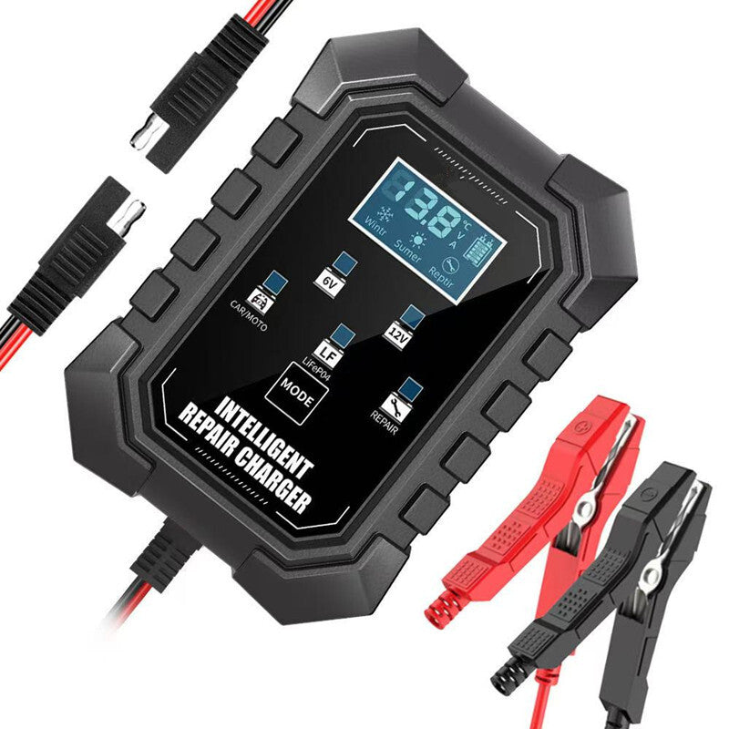 Car 12V Pulse Repair LCD Display for Smart Charger Lead-Acid Battery Charge EU Plug