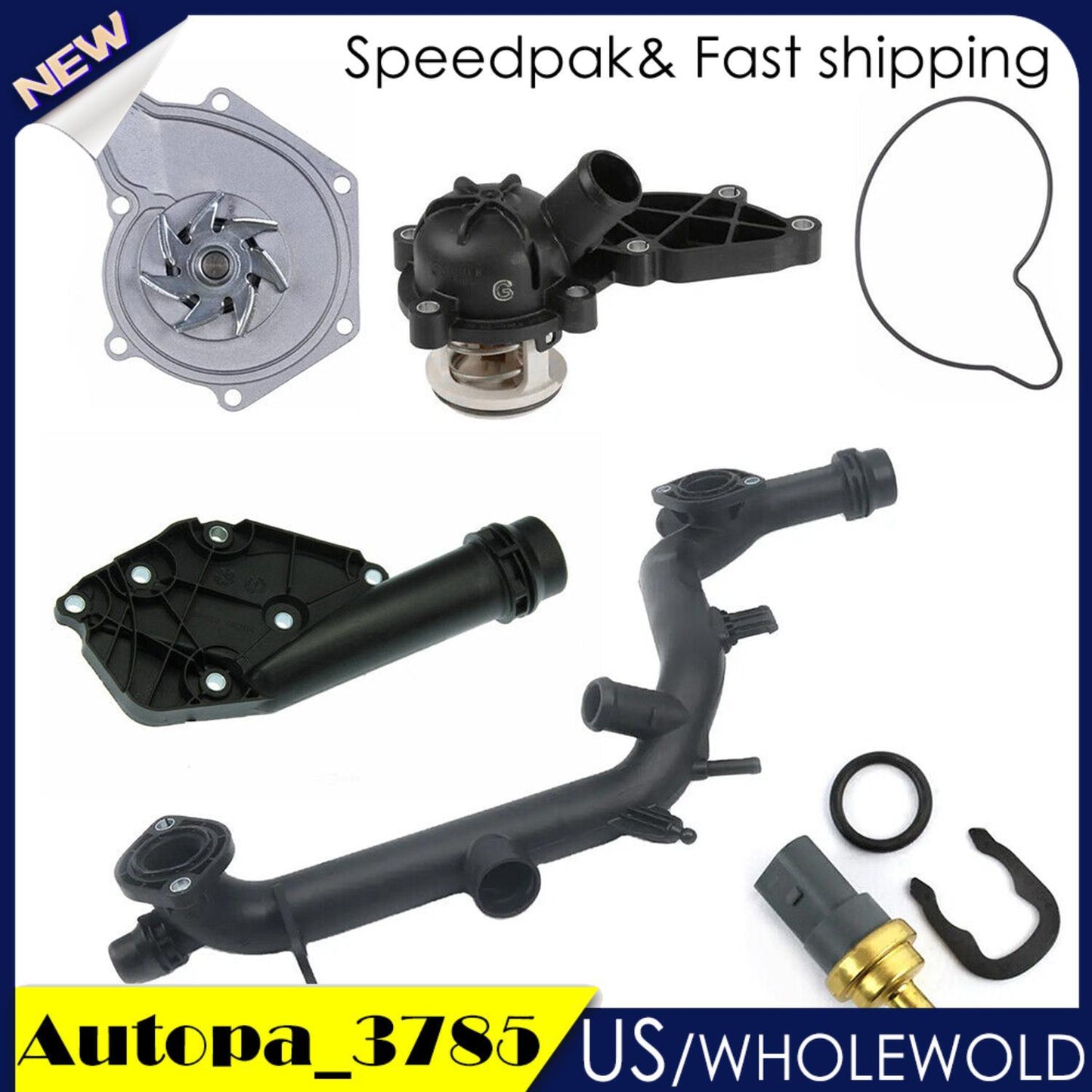 Cooling System Kit 06E121111M 06E121018B for Audi A4 Quattro A5 Quattro Q5 Set