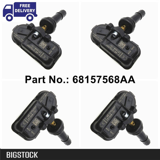 4PCS 68157568AA TPMS Tire Pressure Sensor 434MHz for Ram 1500 3500 for Jeep Cherokee