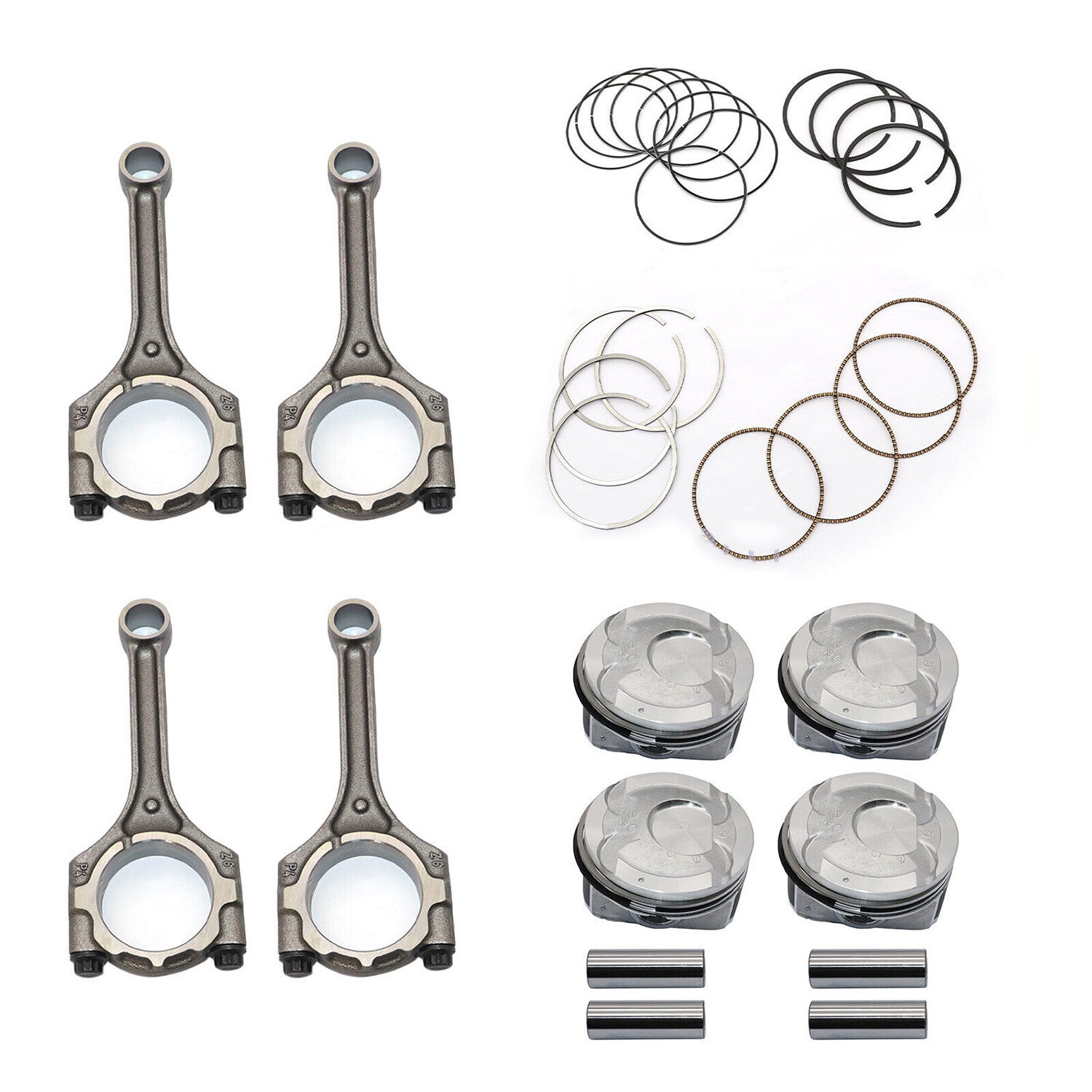 Connecting Rod  Pistons  Rings Kit for Hyundai for Kia Accent Rio 1.6L DOHC 12-16