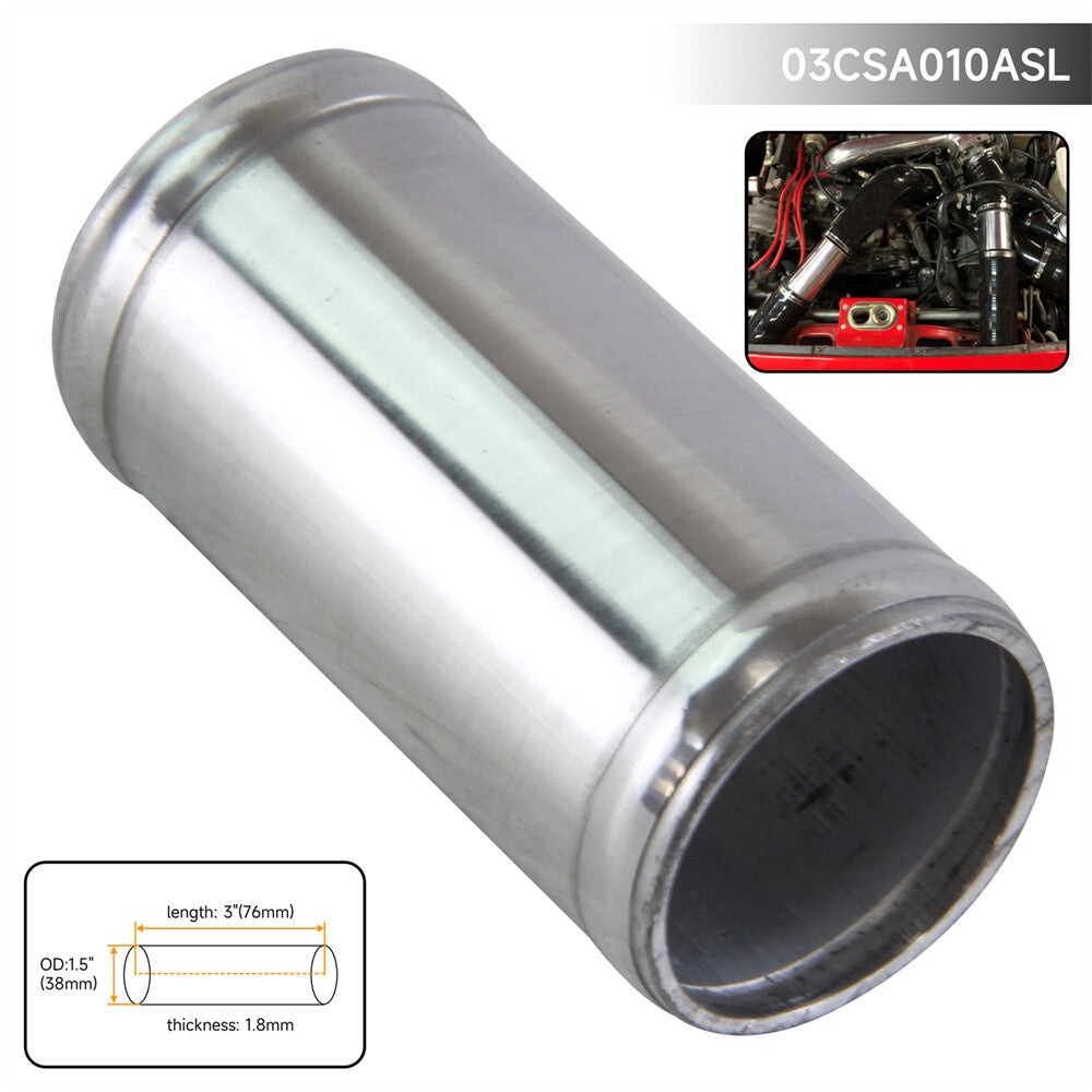 Aluminum Hose Adapter Tube Joiner Pipe Coupler Connector 38mm 1.5 Inch L=76mm