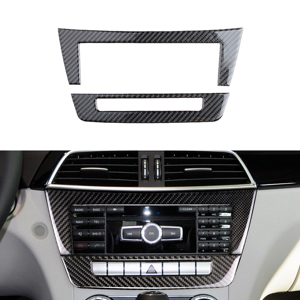 Carbon Fiber Central CD Panel Trim for Mercedes-Benz C-Class W204 11-13