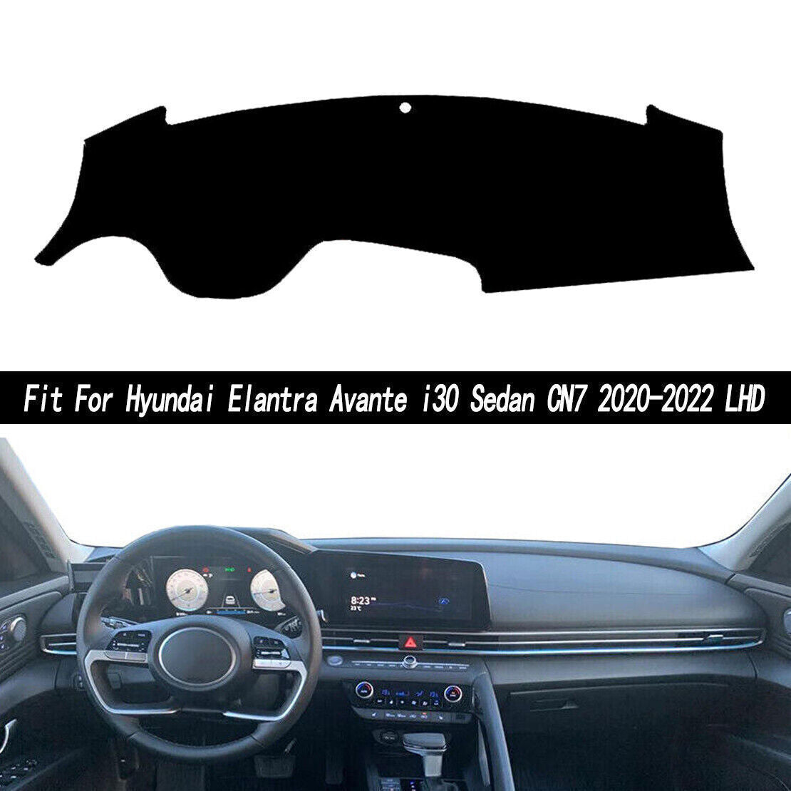 1X Dash Non-slip DashMat Sun Pad for Hyundai for Elantra Avante i30 Sedan CN7 20-22