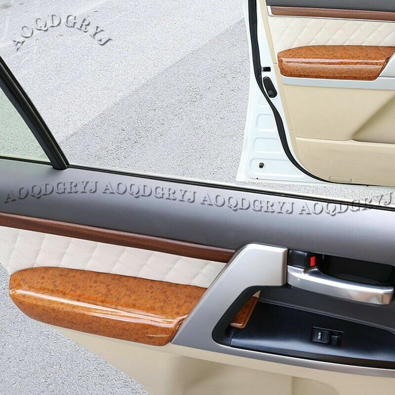 Wood Grain Inner Door Armrest Moulding Cover Trim for Land Cruiser LC200 08-2021