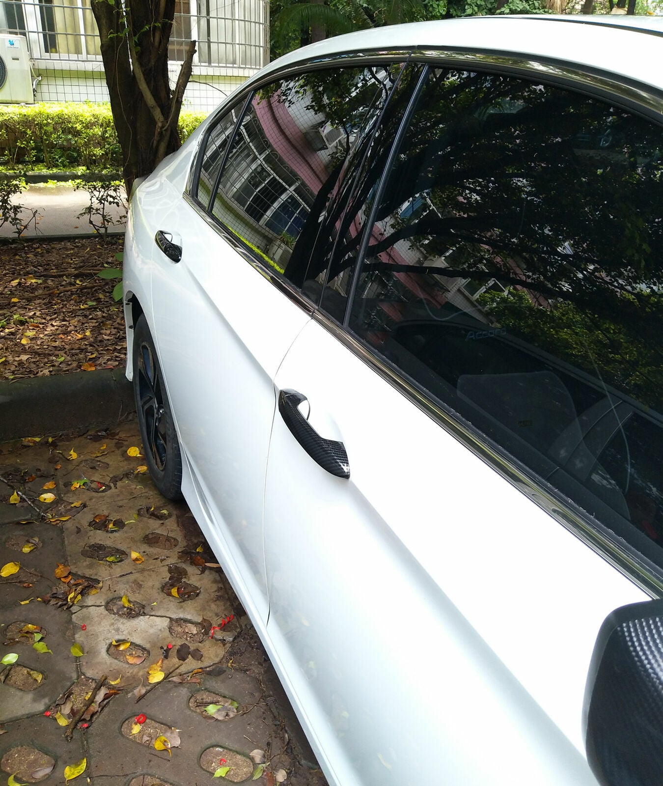 Sport Carbon Fiber Print Door Handle Cover Protector for Honda Accord 2014-2017