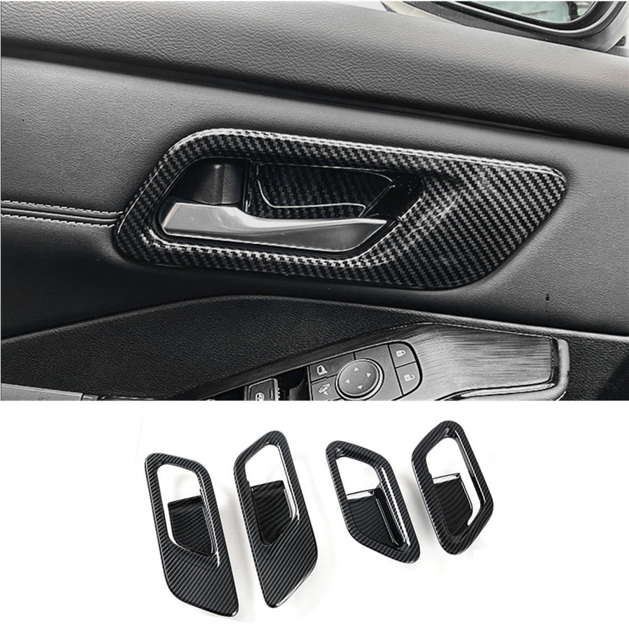 4for Nissan Rogue 2021-2023 Carbon Fiber Interior Door Handle Bowl Cover Trims