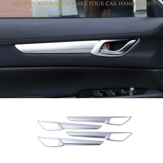 4X for Mazda CX-5 17-24 ABS Matte Silver Inner Door Handle Lock Cover Strip Trim
