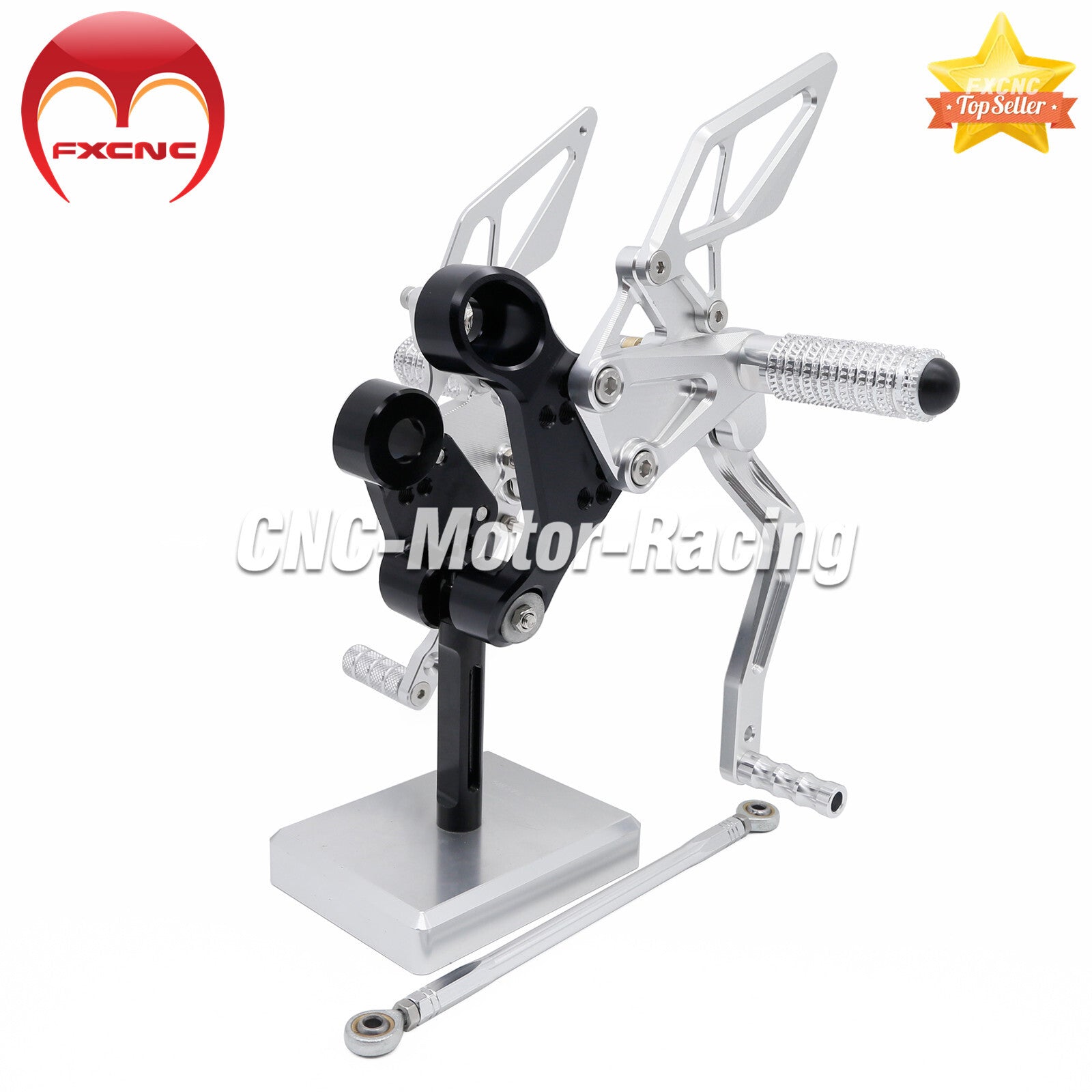 Silver CNC gear foot pedals and foot spikes aluminum alloy motorcycle for CFMOTO NK800