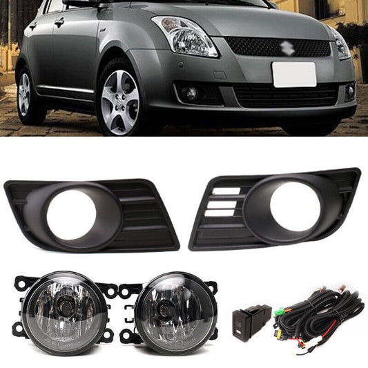 for Suzuki for Swift 2007 2008 2009 2010 Set Front Fog Light + Fog lamp Bezel Cover