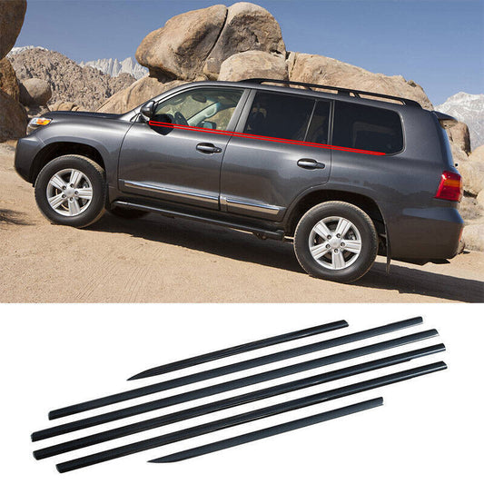 for Toyota for Land Cruiser 2009-2020 Black Steel Window Sill Molding Lower Strip 6x