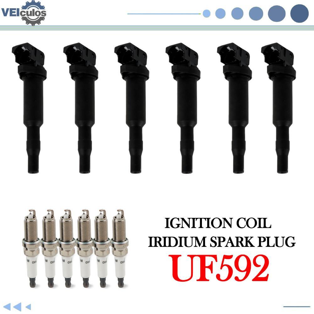 6Pcs Ignition Coil  Iridium Spark Plug for BMW 320i 323i 325Ci 325i 2.5L C1638