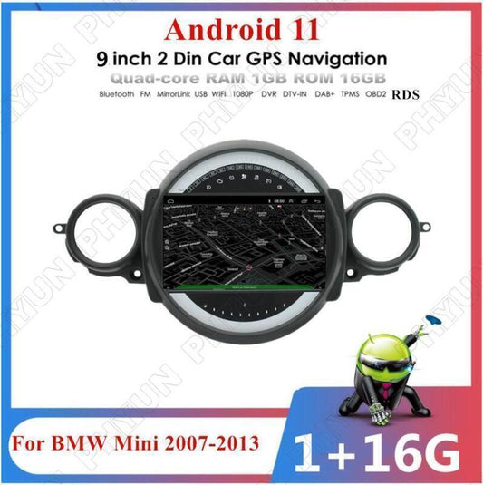 Stereo Radio 9 Android GPS Navigation FM Player for Mini Cooper R56 R60 2007-13