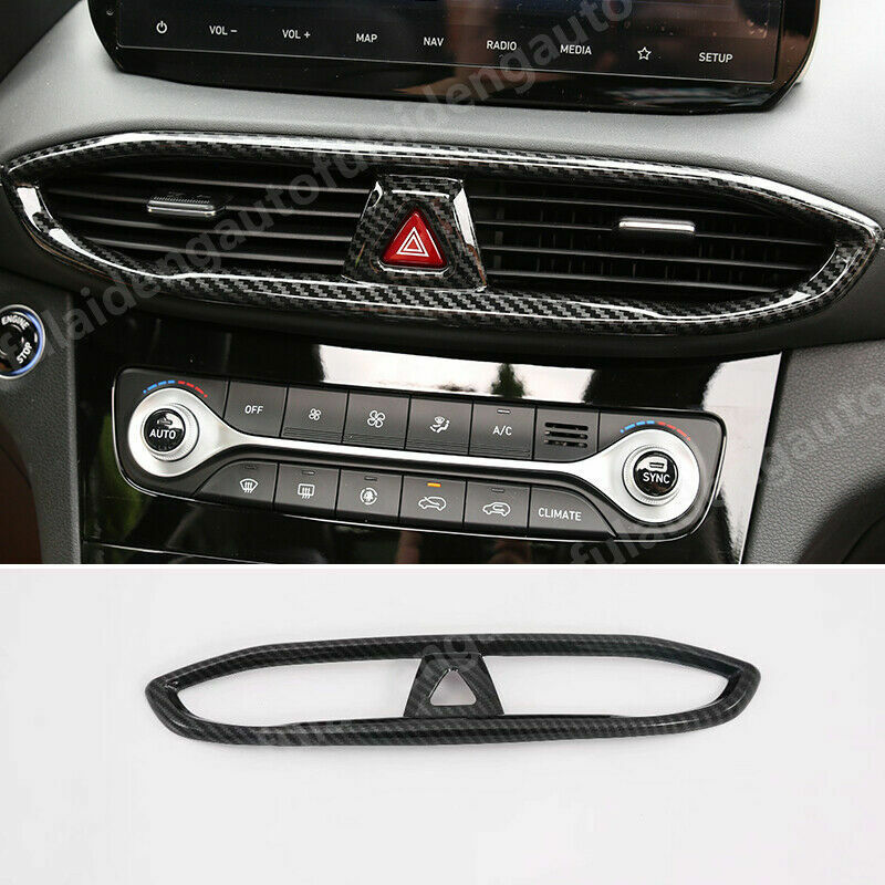 Carbon fiber central console air outlet vent trim for Hyundai Santa Fe 2019-2021