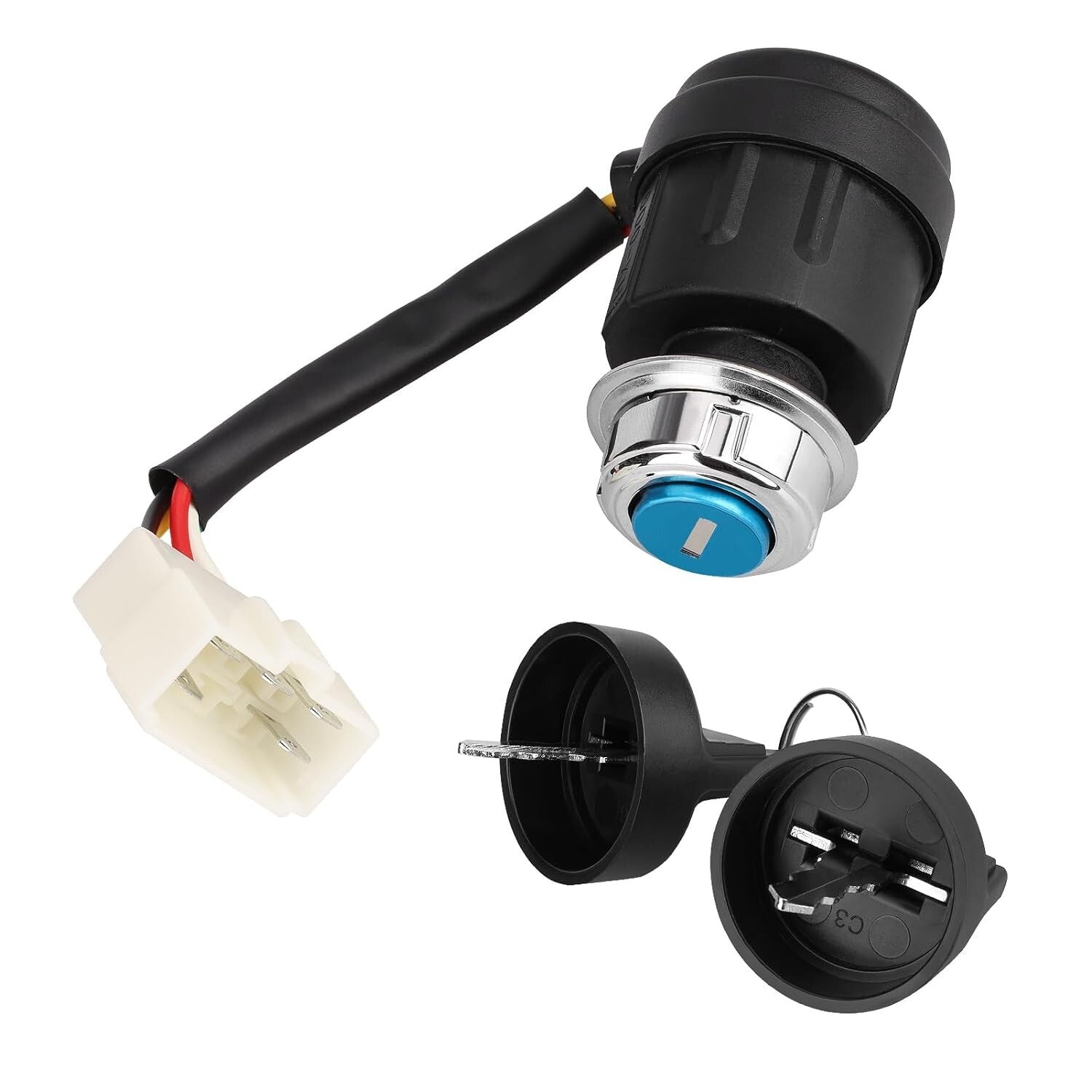 5 Wire Contact Key Switch Ignition Start Switch 5 Pin Starter Lock for Most