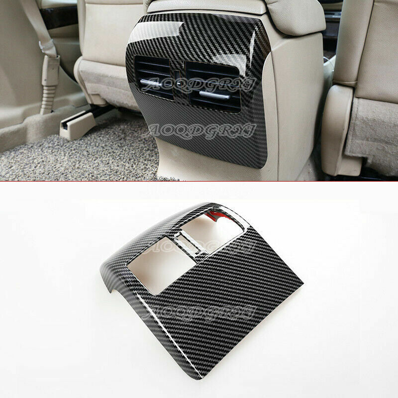 1P Carbon Fiber Rear Armrest Box Air Vent Outlet Trim for Honda Accord 2008-2012