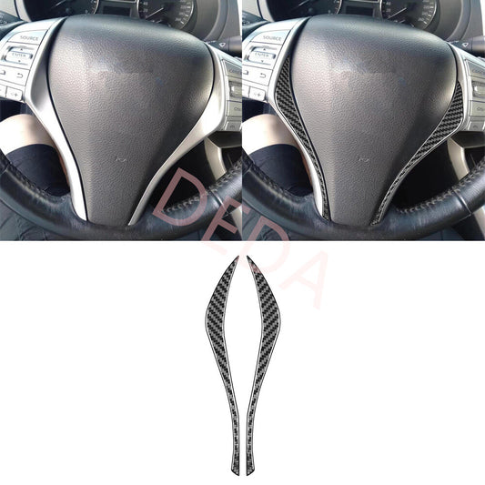 Carbon Fiber Interior Steering Wheel Panel Cover for Nissan Altima Teana 2013-18