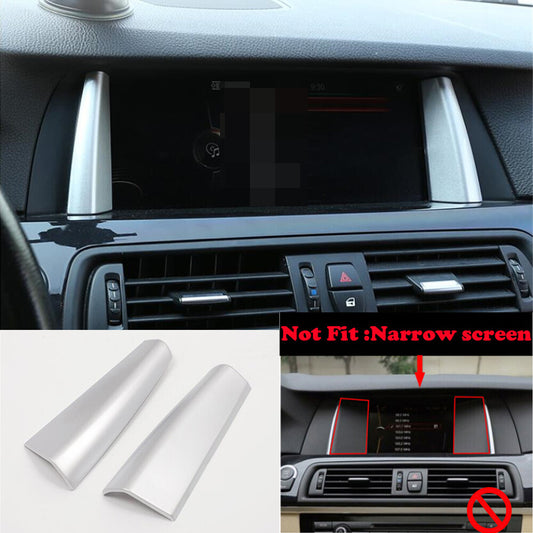 2¡ÁSilver ABS Central Console GPS Navigation Cover for BMW 5 Series F10 2014-2017