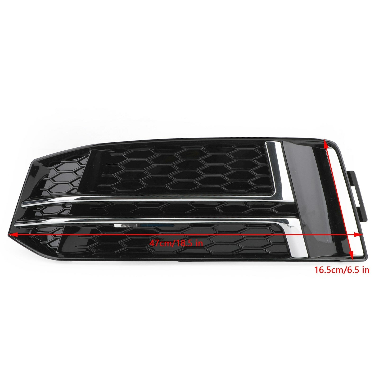 2-Piece Front Bumper Grille Fog Light Cover Grille for Audi A4 S Series B9 2016-18