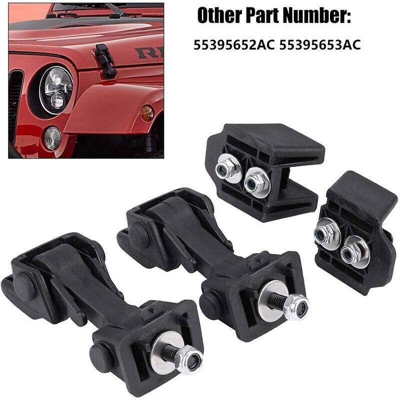 2-Piece Front Hood Latch and Bracket for Jeep for Wrangler 55395652AC 55395653AC