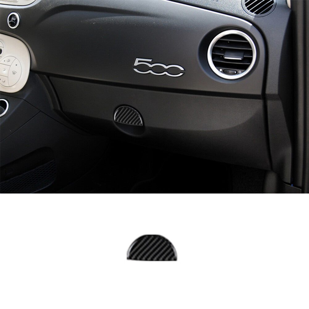 Carbon Fiber Interior Decor Glove Box Handle Cover Trim For 2012-2015 for Fiat 500