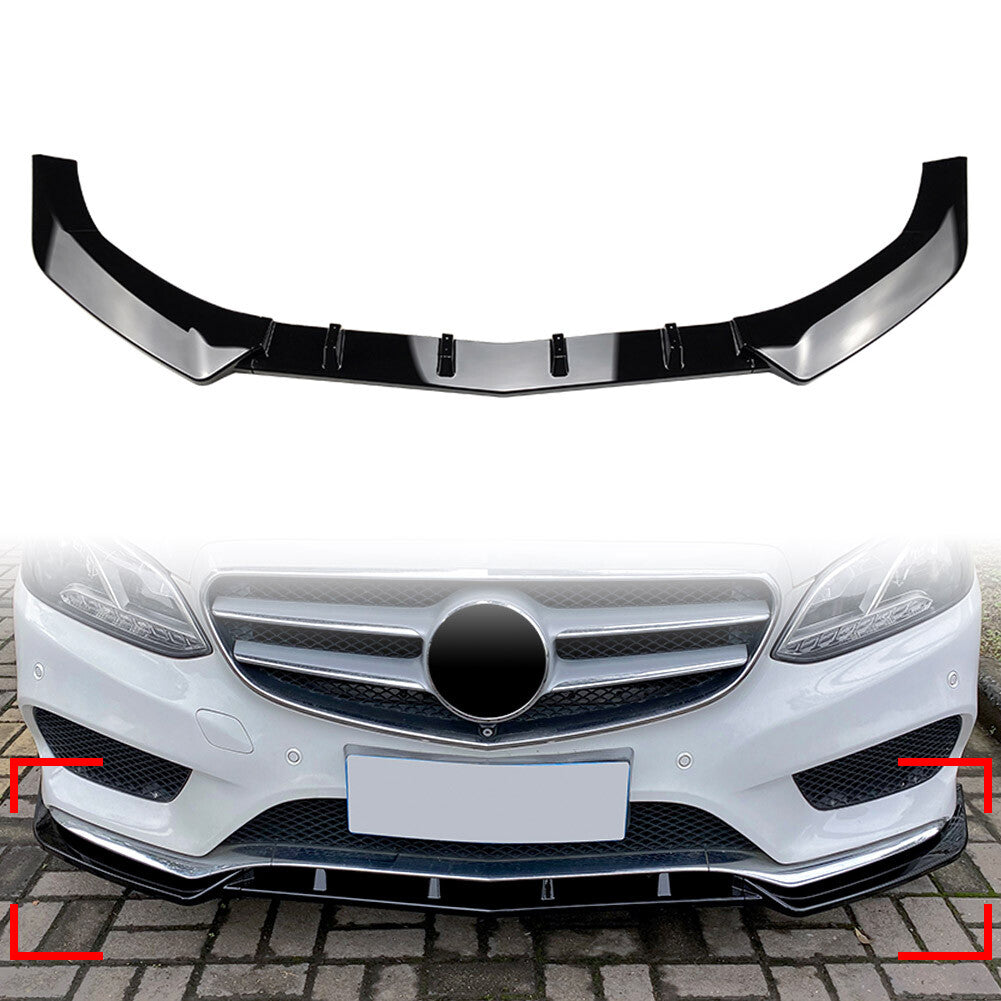 Front Bumper Lip Spoiler Kit for Mercedes-Benz E Class W212 E200 E220 2013-2015