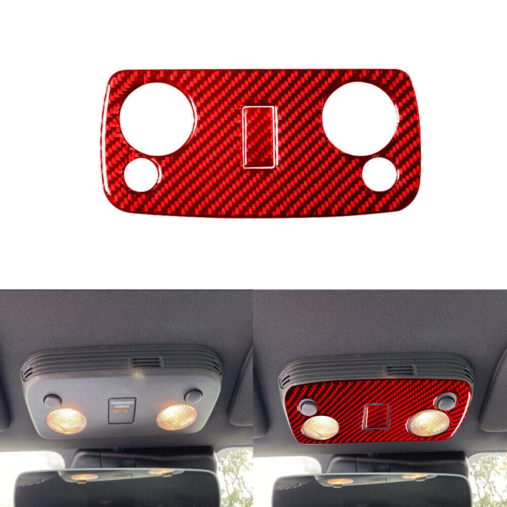 Red Carbon Fiber Reading Light Decorative Cover Trim for Ford for Mustang 2005-2009