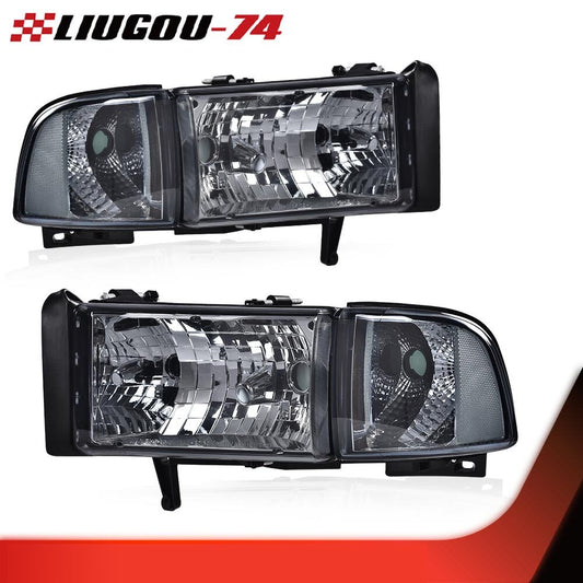 Suitable for 1994-02 for Dodge for RAM 1500 2500 3500 Clear Corner Headlight Chrome Alloy Cabinet